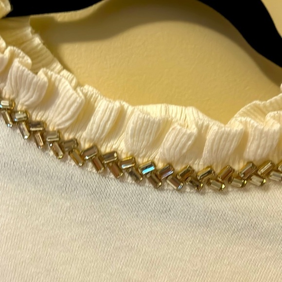 RSVP by Talbots Embellished Neckline Sweater Light Creme 3/4 Sleeve Size M - Picture 4 of 7